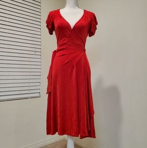 Diane von Furstenburg summer Midi wrap dress in Red